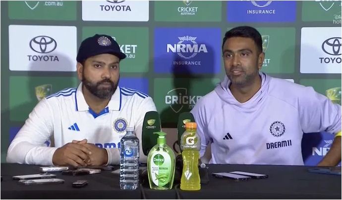 Ravichandran Ashwin and Rohit Sharma during media talk