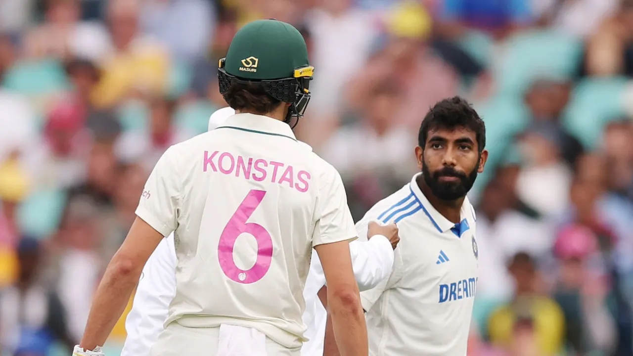 Jasprit Bumrah and Sam Konstas ended day one on a fiery note