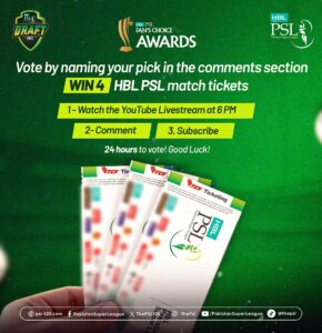 Voting for HBL PSL Fans' Choice Awards to begin today | Press Release